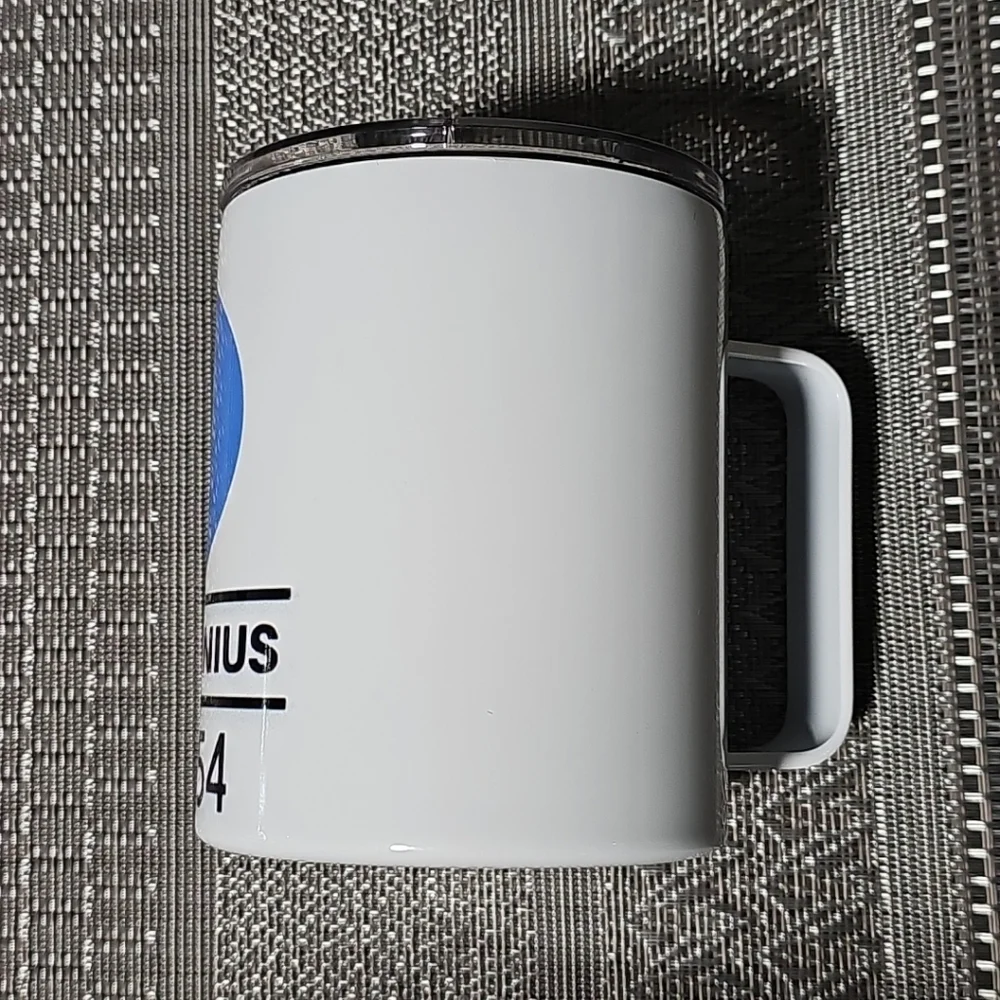 Unrewarded Genius 12oz Camper Mug Travel Coffee Mug NEW In Box‎
